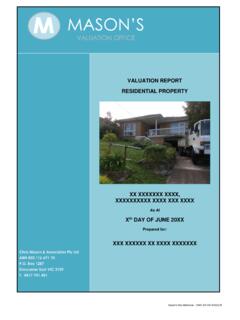 VALUATION REPORT RESIDENTIAL PROPERTY