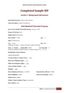 Completed Sample IEP - depts.washington.edu