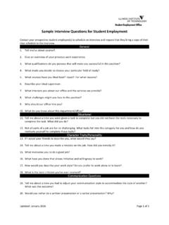 Sample Interview Questions for Student Employment