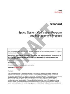 Space System Verification Program and Management Process
