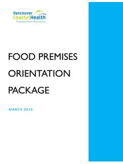 FOOD PREMISES ORIENTATION PACKAGE - …