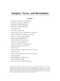 Samples, Forms, and Worksheets