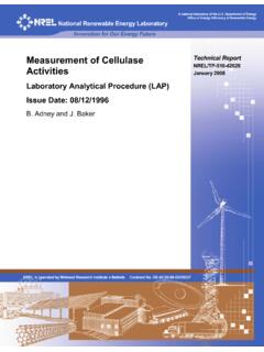 Measurement of Cellulase Technical Report - NREL
