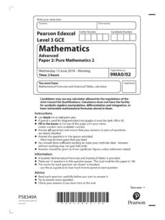 Pearson Edexcel Centre umber Candidate umber Level 3 GCE ...
