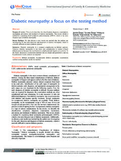 Diabetic neuropathy: a focus on the testing …