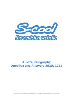 A-Level Geography Question and Answers 2020/2021 - S-cool