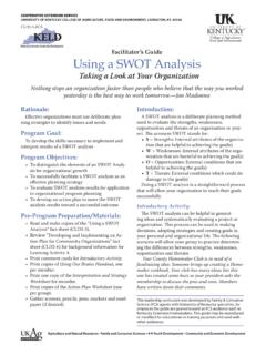 Facilitator’s Guide Using a SWOT Analysis