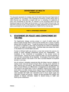 1. STATEMENT OF POLICY AND COMMITMENT BY THE MEC