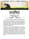 Fasting And Prayer Guide - New Birth Missionary …