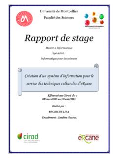 Rapport de stage - Cirad