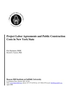 Project Labor Agreements and Public Construction Costs in ...