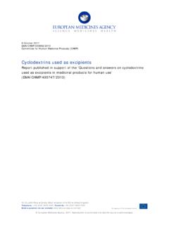 Cyclodextrins used as excipients - European Medicines Agency