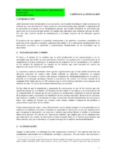 CAPITULO I. LA INNOVACI&#211;N 1. INTRODUCCI&#211;N