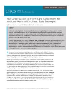 Risk Stratification to Inform Care Management for …