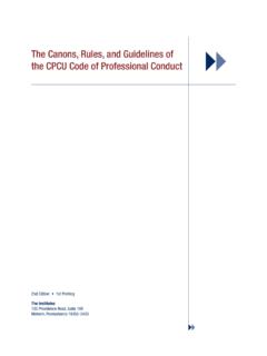 The Canons, Rules, and Guidelines of the CPCU …