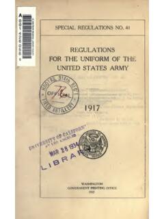 Regulations for the uniform of the United States Army, 1917
