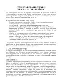 CONSULTA DE LAS PREGUNTAS PRINCIPALES PARA EL S&#205;NODO