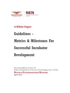 Guidelines - Metrics &amp; Milestones For Successful Incubator ...