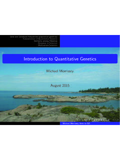 Introduction to Quantitative Genetics - Sinica