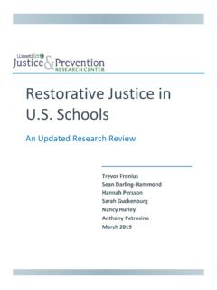 Restorative Justice in U.S. Schools - ed