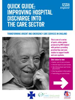 Quick Guide: Improving Hospital Discharge Into The Care …