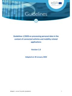 Guidelines 1/2020 on processing personal data in the ...