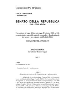 Commissioni 6&#170; e 11&#170; riunite SENATO DELLA REPUBBLICA
