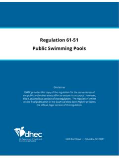 Regulation 61-51 Public Swimming Pools - SCDHEC