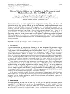 Effects of Alloying Additions and Cooling Rate on the ...