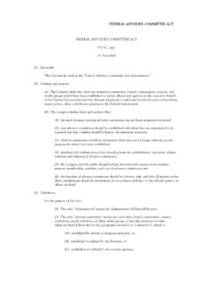 FEDERAL ADVISORY COMMITTEE ACT