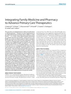 Integrating Family Medicine and Pharmacy to …