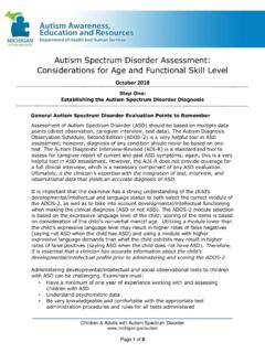 Autism Spectrum Disorder Assessment: Considerations for ...