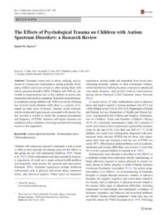 The Effects of Psychological Trauma on Children with ...