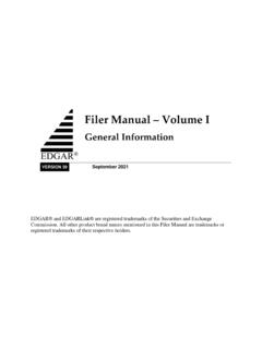 EDGAR Filer Manual - Volume I, General Information ...