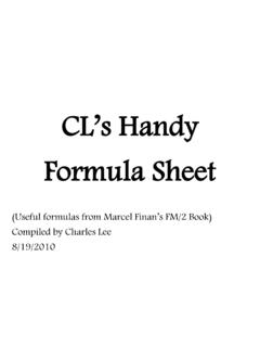CL’s Handy Formula Sheet