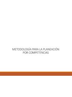 METODOLOG&#205;A PARA LA PLANEACI&#211;N POR COMPETENCIAS