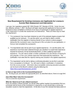 New Requirement for Existing Licensees and Applicants for ...