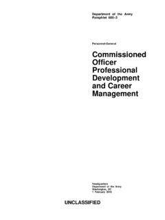 Commissioned Officer Professional Development and Career ...