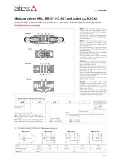Modular valves HMU, RR-3/*, HC-031 and plates type HJ-012 ...
