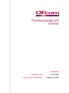 Promoting Equality and Diversity - Ofcom