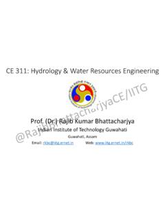CE 311: Hydrology &amp; Water Resources Engineering