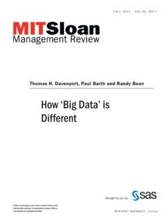 How ‘Big Data’ is Different - Harvard Business School
