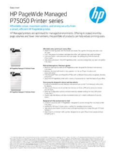 HP PageWide Managed P75050 Printer series - …