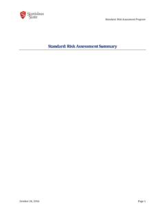 Standard: Risk Assessment Summary