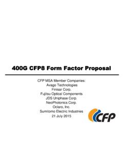 400G CFP8 Form Factor Proposal - CFP MSA