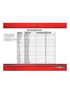 Snap-on Ratchet Repair Kits Reference