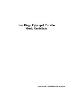 Cursillo Music Guidelines Final - San Diego Episcopal Cursillo