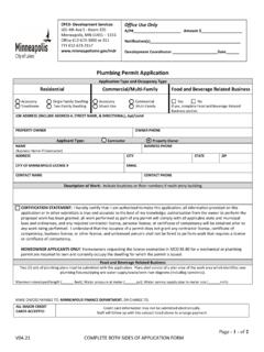 Plumbing Permit Application - Minneapolis