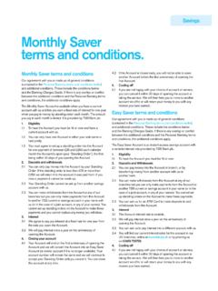 Monthly Saver terms and conditions. - tsb.co.uk