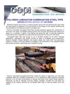 POLYMER LAMINATED CORRUGATED STEEL PIPE